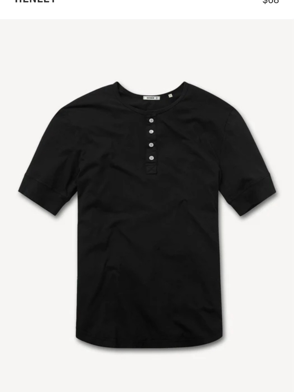 Buck Mason Black Henley Short-Sleeve Shirt